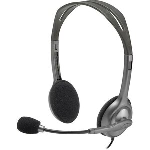 Наушники с микрофоном Logitech H110 темно-серый 1.8м накладные оголовье 981-000472