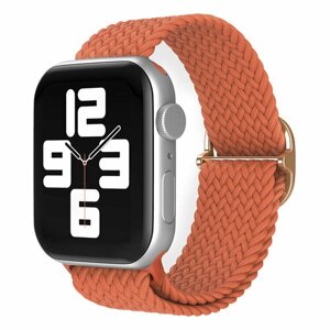 Нейлоновый ремешок для Apple Watch 1-9 / SE / ULTRA (42/44/45/49 мм), регулируемый по длине, глубокий оранжевый