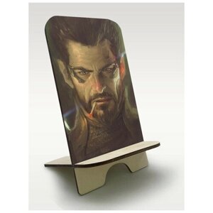 Подставка, держатель для телефона из дерева c рисунком, принтом УФ Игры Deus Ex Human Revolution ( PS, Xbox, PC, Switch) - 2122