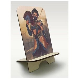 Подставка, держатель для телефона из дерева c рисунком, принтом УФ Игры Mortal Kombat Xl ( PS, Xbox, PC, Switch) - 2423