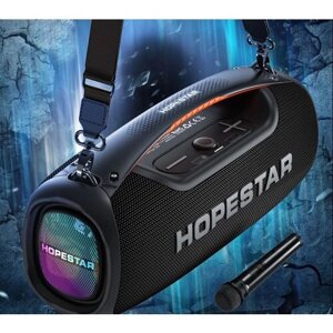 Портативная Беспроводная Bluetooth Колонка Hopestar A60, 100W / Караоке Система / Беспроводной Микрофон / черная