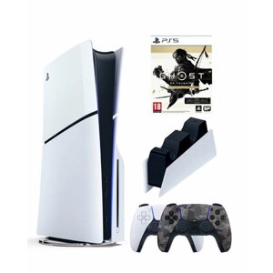 Приставка Sony Playstation 5 slim 1 Tb+2-ой геймпад (Camo)+зарядное+Призрак Цусимы