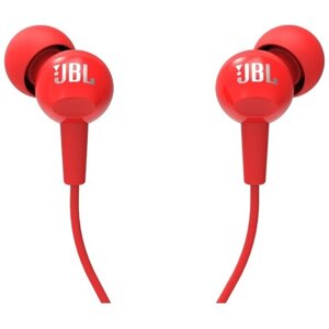 Проводные наушники JBL C100SI, красный