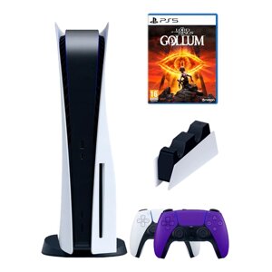 PS5 (ПС5) Игровая приставка Sony PlayStation 5 ( 3-я ревизия) + 2-й геймпад (фиолетовый) + зарядное + Gollum