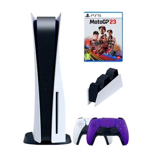 PS5 (ПС5) Игровая приставка Sony PlayStation 5 ( 3-я ревизия) + 2-й геймпад (фиолетовый) + зарядное + MotoGP 23