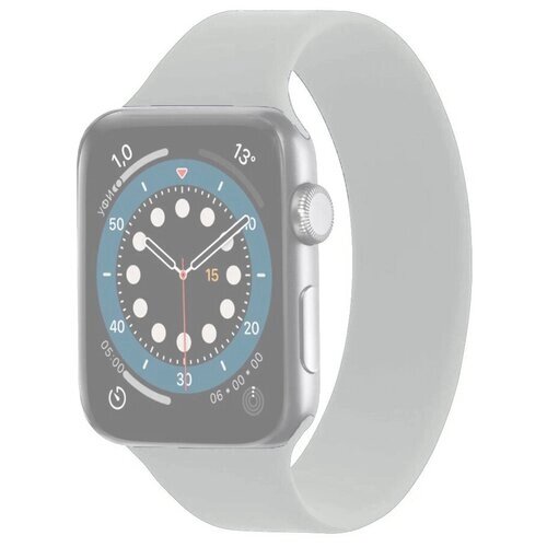 Ремешок для Apple Watch 1-6/SE 38/40 мм силиконовый эластичный InnoZone 128мм - Серый Камень (APWTSI-S38-06)