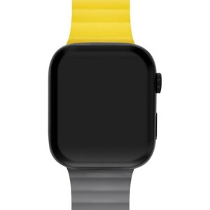 Ремешок для Apple Watch Series SE (1-е поколение) 40 мм Mutural силиконовый Серо-жёлтый