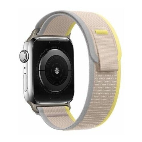 Ремешок для смарт-часов Apple Watch Series 1 2 3 4 SE 5 6 7 8 нейлоновый тканевый браслет Trail loop 38/40/41 мм, желтый бежевый