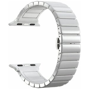 Ремешок для смарт-часов deppa Band Ceramic для Apple Watch 42/44 mm, керамический, белый