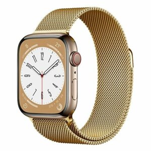 Ремешок миланcкий из нержавеющей стали Milanese Loop для Apple Watch 38/40/41 мм, на магните, золотой (9)