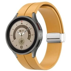 Ремешок силиконовый с магнитной застежкой для Samsung Galaxy Watch 4 /5 / 5 pro, морковный