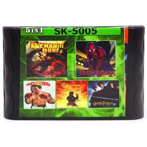 Сборник игр 5 в 1 SK 5005 Harry Potter/Spider-Man/Boxing/Dynamite Duke/Shadow Dancer (16 bit) английский язык