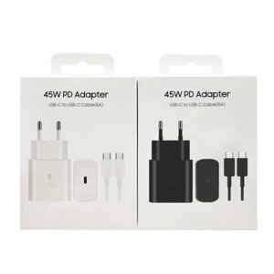 Сетевое зарядное устройство для Samsung с поддержкой быстрой зарядки / Адаптер питания Super Fast Charging 45W + кабель USB Type-C
