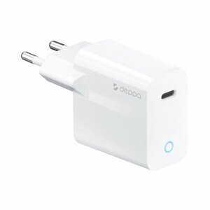 Сетевое зарядное устройство Wall Charger USB Type-C, Power Delivery, 25Вт, белый, Deppa, Deppa 11428