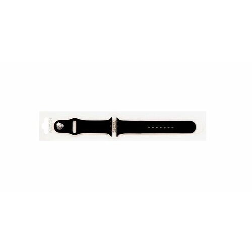 Silicone strap / Силиконовый ремешок для Apple Watch 38/40мм (18), черный, на кнопке