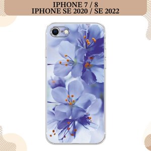 Силиконовый чехол "Фиолетовые цветки" на Apple iPhone 7/8/SE 2020/SE 2022 / Айфон 7/Айфон 8