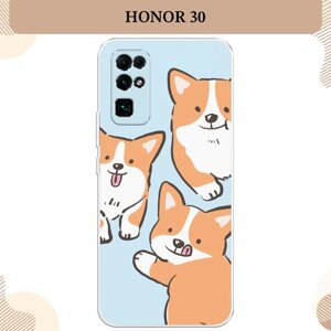 Силиконовый чехол "Милые корги" на Honor 30 / Хонор 30