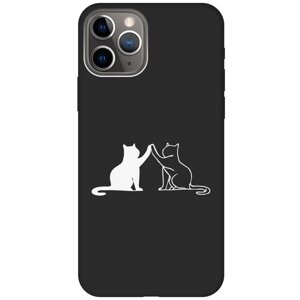 Силиконовый чехол на Apple iPhone 11 Pro / Эпл Айфон 11 Про с рисунком "Cats W" Soft Touch черный
