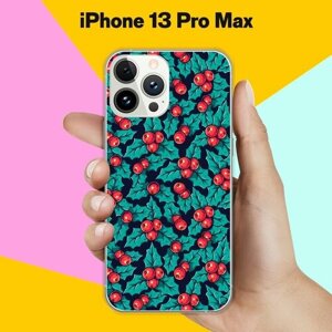 Силиконовый чехол на Apple iPhone 13 Pro Max Узор новогодний / для Эпл Айфон 13 Про Макс