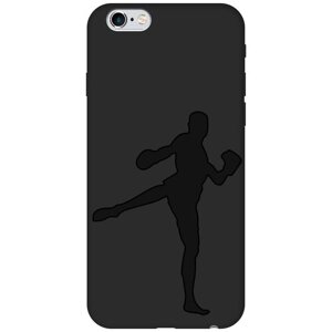 Силиконовый чехол на Apple iPhone 6s / 6 / Эпл Айфон 6 / 6с с рисунком "Kickboxing" Soft Touch черный