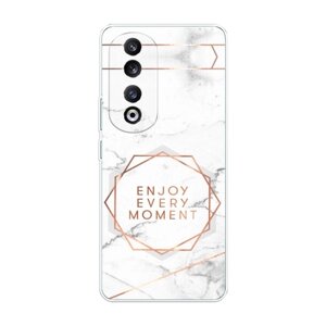 Силиконовый чехол на Honor 90 Pro / Хонор 90 Про Enjoy every moment мрамор