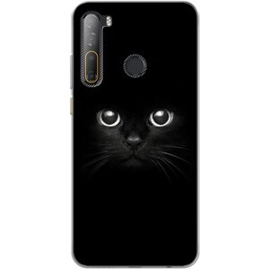 Силиконовый чехол на HTC Desire 20 Pro / Эйчтиси Дизаер 20 Про Взгляд черной кошки