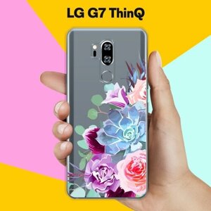 Силиконовый чехол на LG G7 ThinQ Цветы 10 / для ЛДжи Джи 7 СинКу