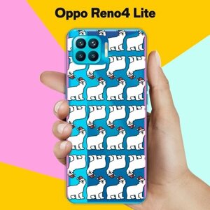 Силиконовый чехол на Oppo Reno4 Lite Белые медведи / для Оппо Рено 4 Лайт