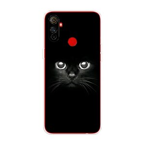 Силиконовый чехол на Realme C3 / Реалми C3 Взгляд черной кошки