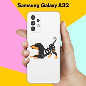 Силиконовый чехол на Samsung Galaxy A32 Черная такса / для Самсунг Галакси А32