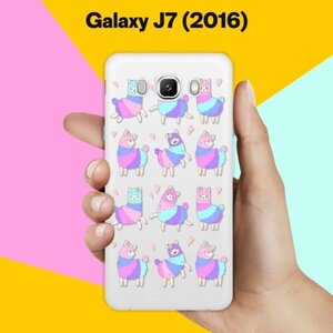 Силиконовый чехол на Samsung Galaxy J7 (2016) Фиолетовые ламы / для Самсунг Галакси Джей 7 (2016)