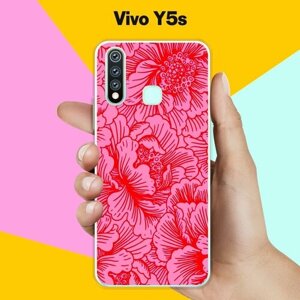 Силиконовый чехол на Vivo Y5s Цветы красные / для Виво Ю5С