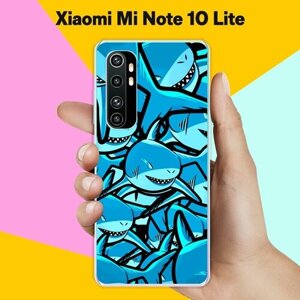 Силиконовый чехол на Xiaomi Mi Note 10 Lite Акулы 10 / для Сяоми Ми Ноут 10 Лайт