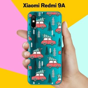 Силиконовый чехол на Xiaomi Redmi 9A Машины с елками / для Сяоми Редми 9А