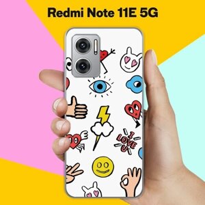 Силиконовый чехол на Xiaomi Redmi Note 11E 5G Смайлы / для Сяоми Редми Ноут 11Е 5 Джи