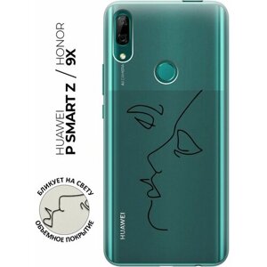 Силиконовый чехол с принтом Faces для Honor 9X / 9X Premium / Huawei P Smart Z / Y9 Prime (2019) / Хуавей У9 Прайм (2019) / Хонор 9Х / 9Х Премиум