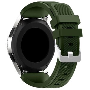 Силиконовый ремешок Twill Texture для часов Samsung Galaxy Watch 46 мм - зеленый