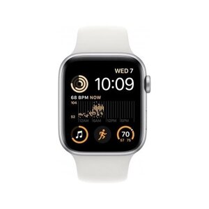 Смарт-часы Apple Watch SE 2022 A2723 44мм OLED корп. серебристый рем. белый разм. брасл: O/S (MNK23ZP/A)