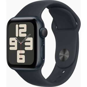 Смарт-часы Apple Watch SE 2023 A2722 40мм OLED корп. темная ночь Sport Band рем. темная ночь разм. брасл:130-200мм (MRTR3LL/A)