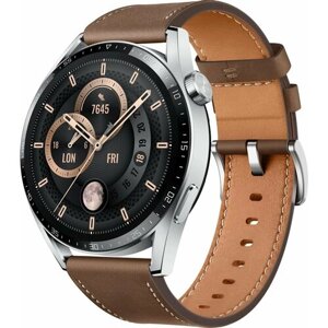 Смарт-часы Huawei WATCH GT 3 46mm 1.43", серебристый/коричневый (55028463)