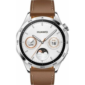 Смарт-часы Huawei Watch GT 4 Phoinix-B19L, 46мм, 1.43", коричневый/серебристый [55020bgx]