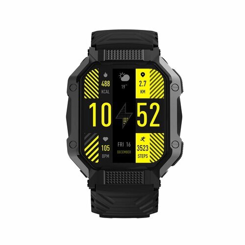 Смарт часы мужские спортивные Tiroki K54 с BT звонком, мониторингом пульса, давления, шагомером, счетчиком калорий, с измерением уровня кислорода в крови