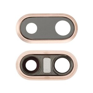 Стекло камеры (линза, объектив) в оправе для iPhone 8 Plus Розовое золото