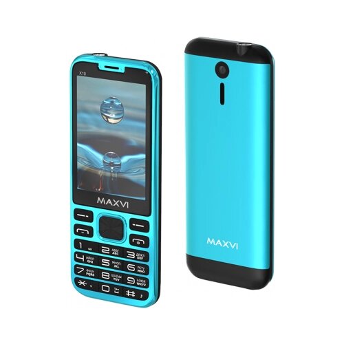 Телефон MAXVI X10, SIM+micro SIM, aqua blue