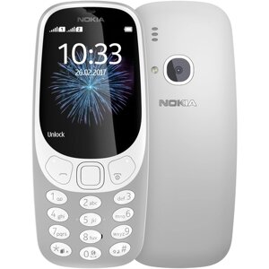 Телефон Nokia 3310 Dual Sim (2017) Global для РФ, SIM+micro SIM, серый