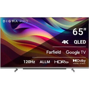 Телевизор QLED Digma Pro 65L, черный/серебристый