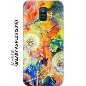 Ультратонкий силиконовый чехол-накладка для Samsung Galaxy A6 Plus (2018) с принтом "Одуванчики"