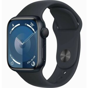 Умные часы Apple Watch Series 9 GPS 41mm Midnight Aluminium Case with Midnight Sport Band - M/L