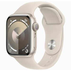 Умные часы Apple Watch Series 9 GPS 41mm Starlight Aluminium Case with Starlight Sport Band - M/L