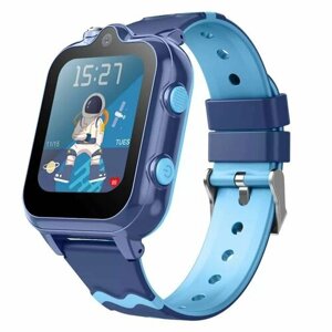 Умные часы для детей Wonlex Smart Baby Watch KT18 PRO 4G с функцией телефона, GPS, камерой, кнопкой SOS, видеозвонком и вибровызовом. Голубой